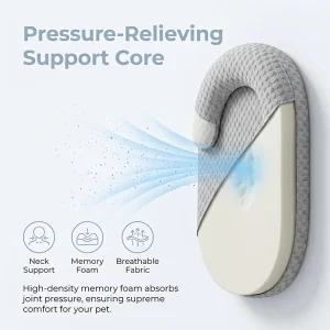 Cooling Cat Bed for Small Dogs, Puppy, Breathable Washable Round Pet Cooling Pad with Neck Support, Summer Cool Bed for Indoor Cats